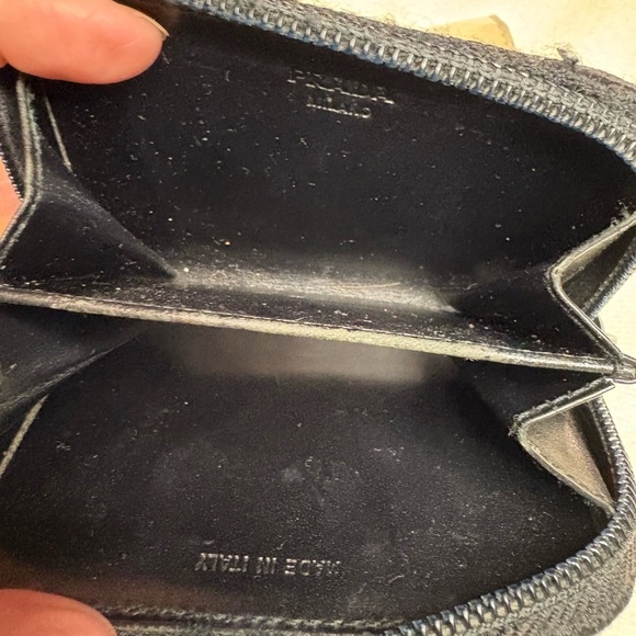 Prada Black Quilted Coin Purse and Cream Leather Key Holder Duo. Callouts - Picture 6 of 15